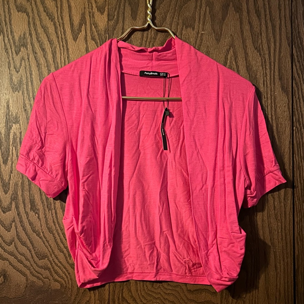 PattyBoutik Pink Short Sleeve Shawl